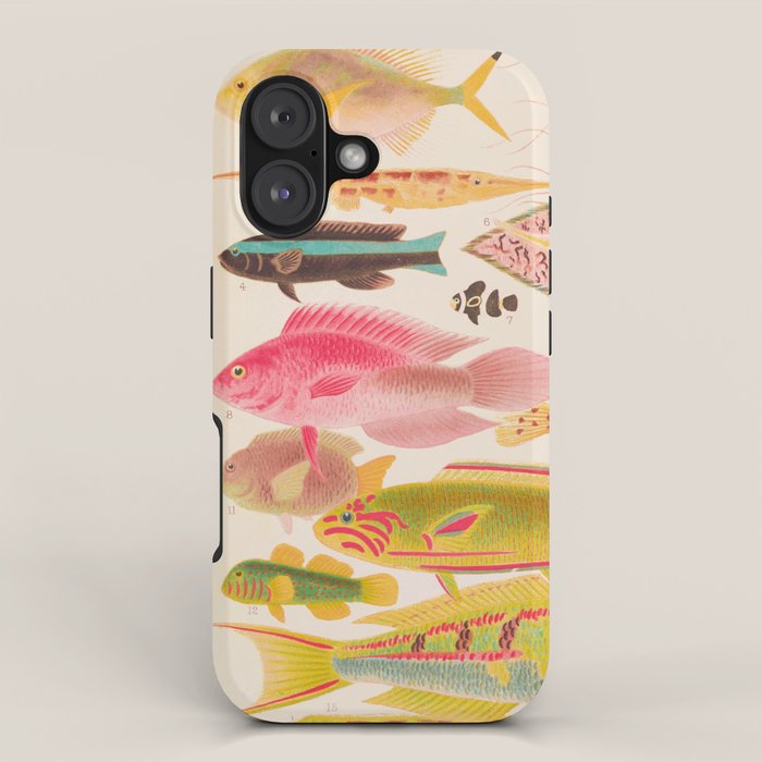 Colorful Tropical Fishes Vintage Sea Life Illustration Iphone Case