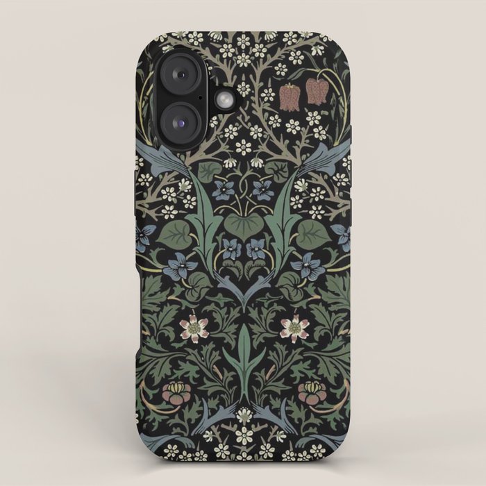 William Morris Vintage Blackthorn Dark Green 1892 Iphone Case