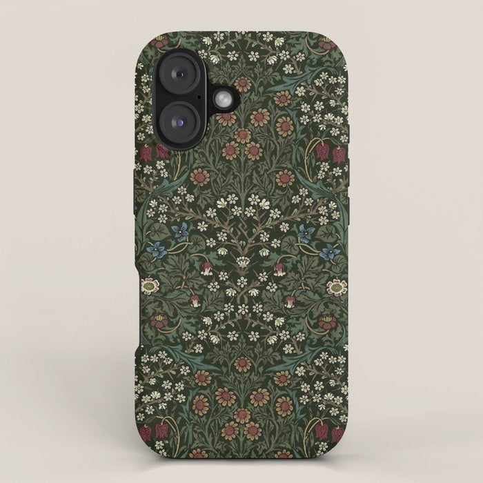 William Morris Vintage Blackthorn Green 1892 Iphone Case