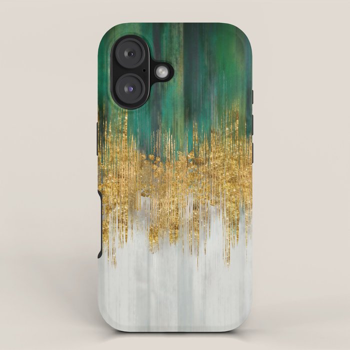 Green And Gold Motion Abstract Iphone Case