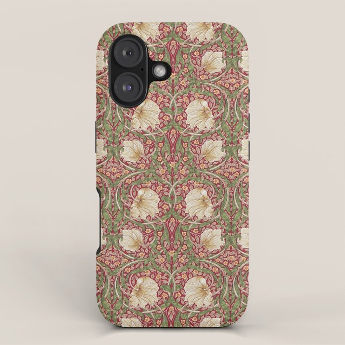 William Morris Vintage Pimpernel Red Thyme Iphone Case