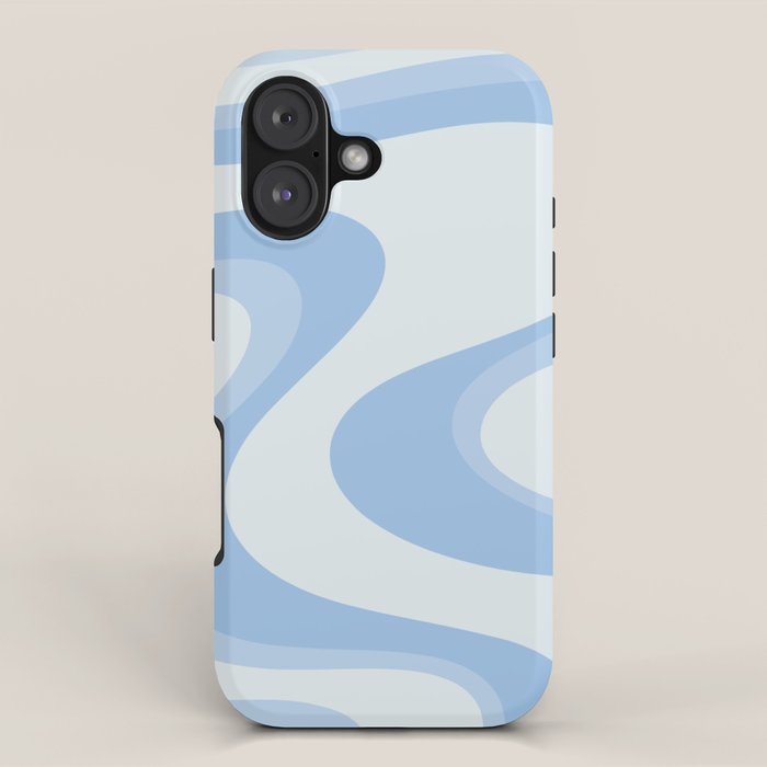 Retro Swirls Powder Blue Abstract Pattern Iphone Case