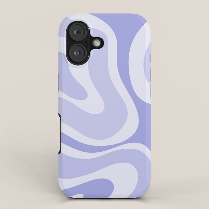 Modern Retro Liquid Swirl Abstract In Light Lavender Purple Iphone Case