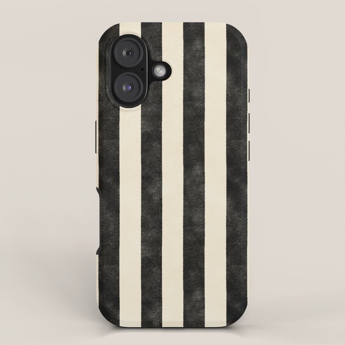 Cabana Stripe - Black & Cream Iphone Case