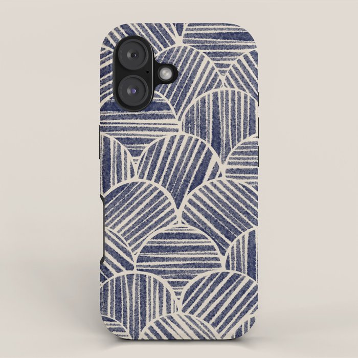 Navy Blue Striped Pattern #2 Iphone Case