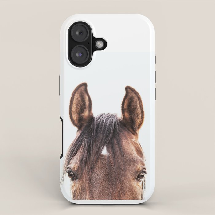 Peekaboo Horse, Bw Horse Print, Horse Photo, Equestrian, Equestrian Photo, Equestrian Decor Iphone Case