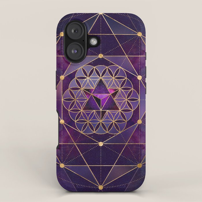 Merkabah In Flower Of Life - Sacred Geometry Iphone Case
