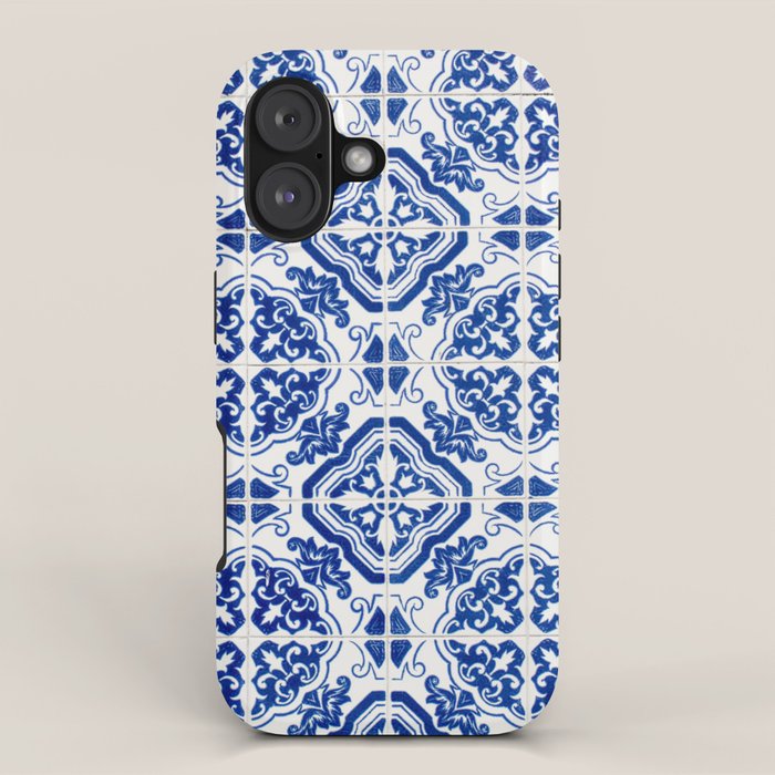 Mediterranean Tile Pattern Portuguese Azulejos Art Iphone Case