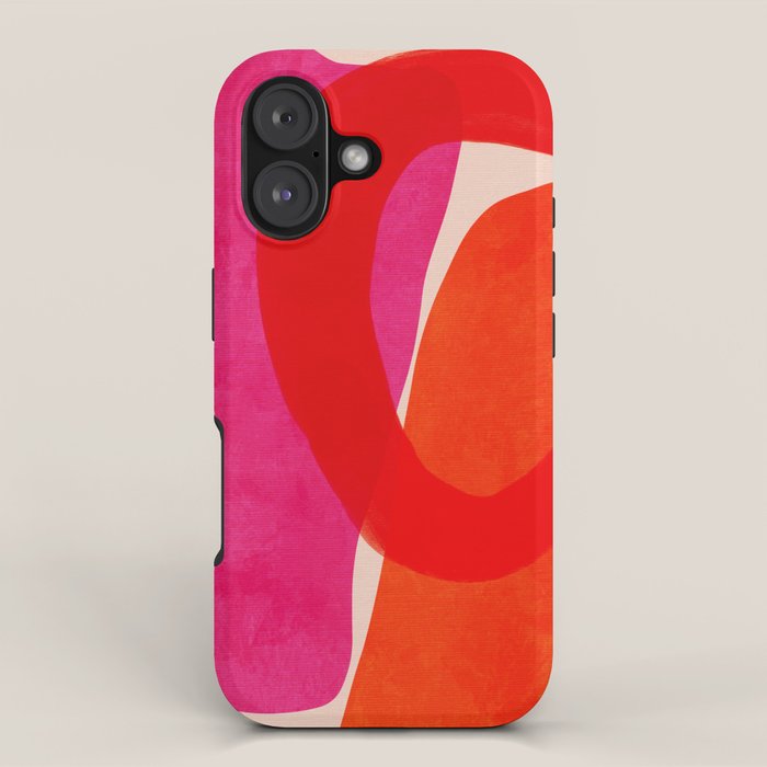 Relations Iv - Pink Shapes Minimal Painting Iphone Case