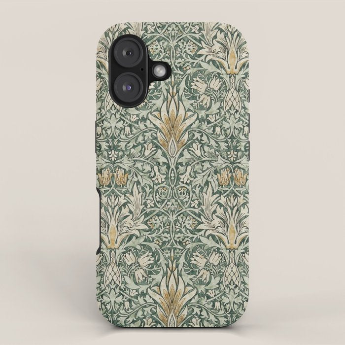William Morris Vintage Snakeshead Forest Thyme Green Pattern Iphone Case