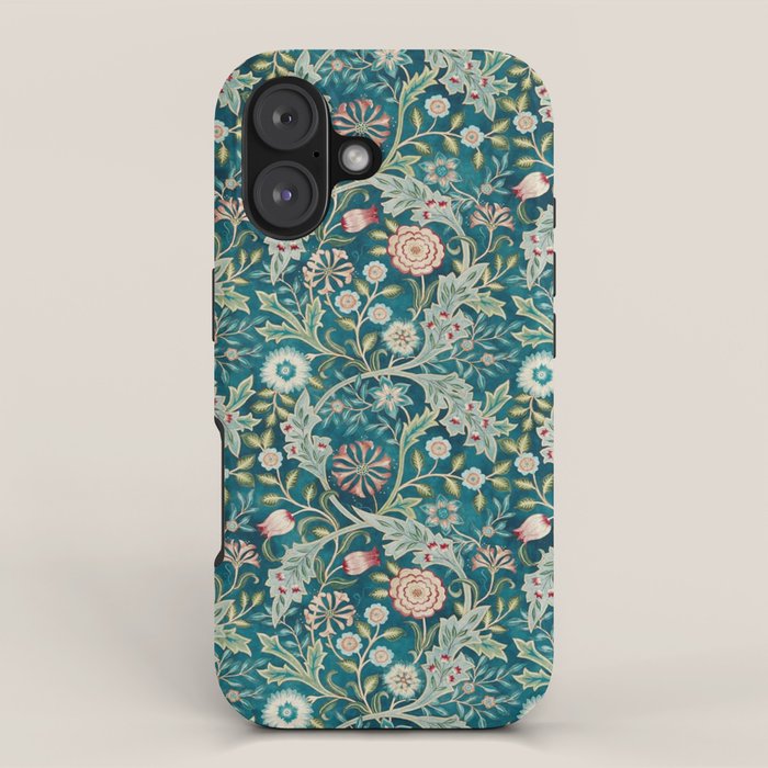 William Morris Vintage Wilhelmina Teal Blue Floral Iphone Case
