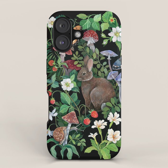 Rabbit And Strawberry Garden Iphone Case
