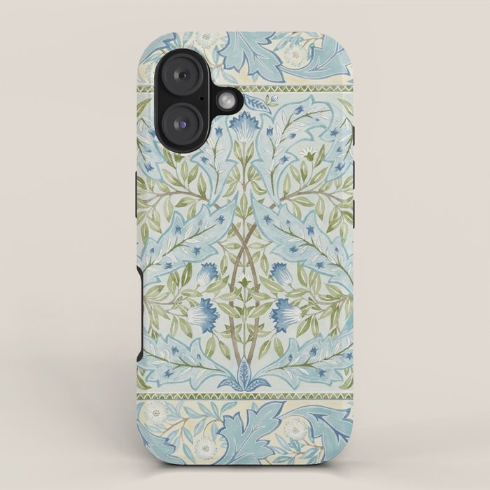 William Morris Wilhelmina Melsetter Indigo Light Blue Floral Iphone Case
