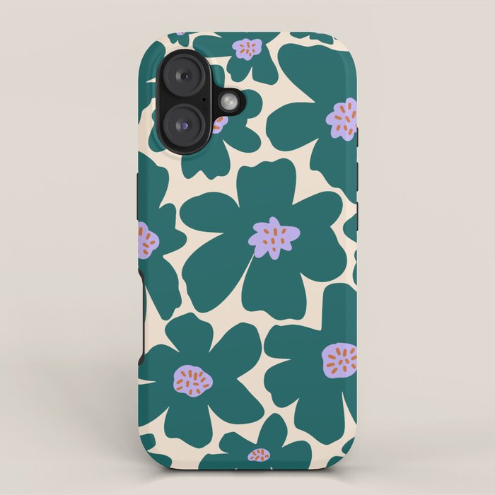 Retro Daisy - Green, Purple And Pink  Iphone Case