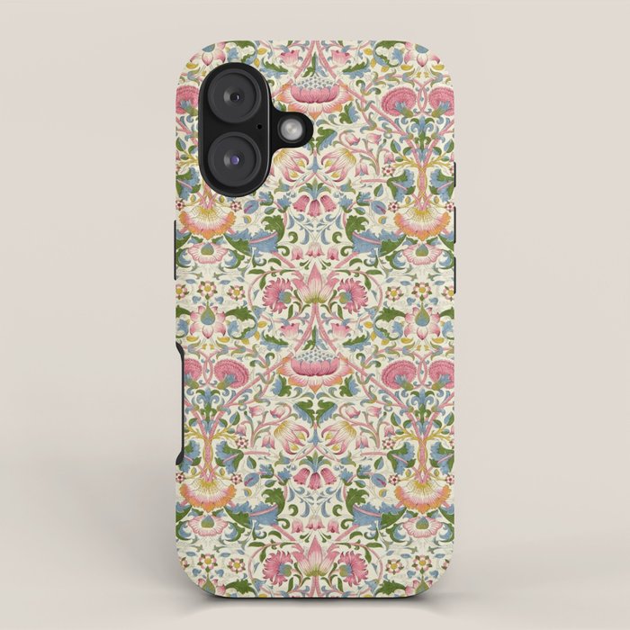 William Morris Vintage Lodden Blush Pink & Woad Blue Iphone Case