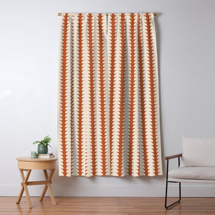 Maude Pattern - Vintage Orange Window Curtain