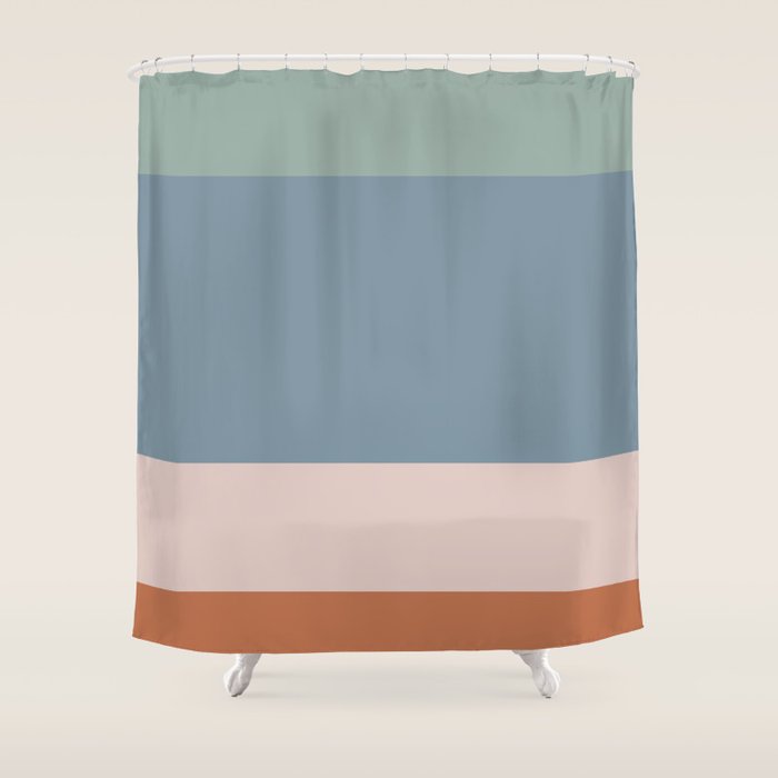 Contemporary Color Block Xi Shower Curtain