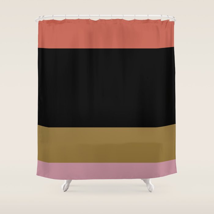 Contemporary Color Block Iv Shower Curtain
