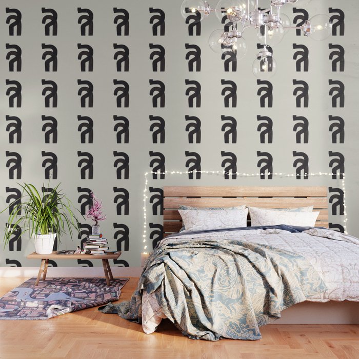 Black & White Minimalist Abstract Shapes Patterns Black Ink Painting Wallpaper