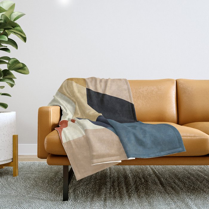 Mid Century Abstract Shapes Fall Winter 14 Throw Blanket