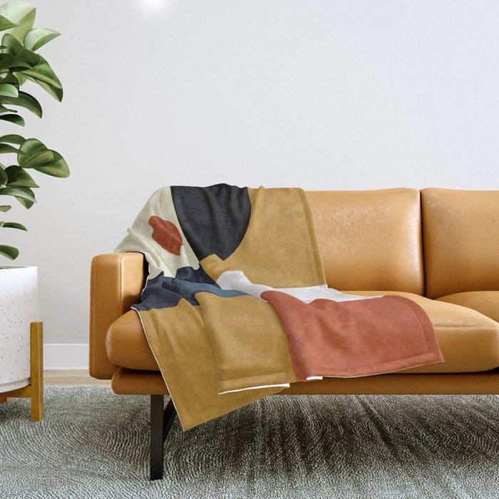 Mid Century Abstract Shapes Fall Winter 4 Throw Blanket