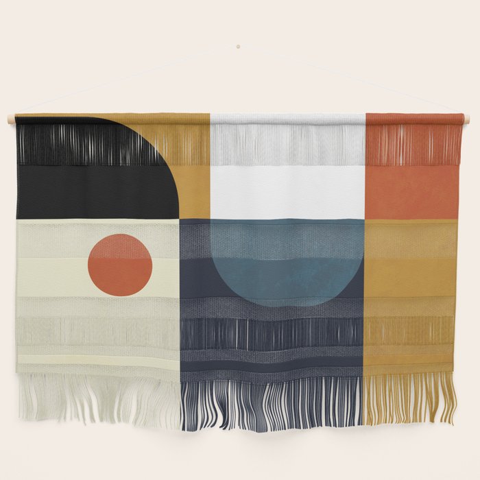 Mid Century Abstract Shapes Fall Winter 4 Wall Hanging