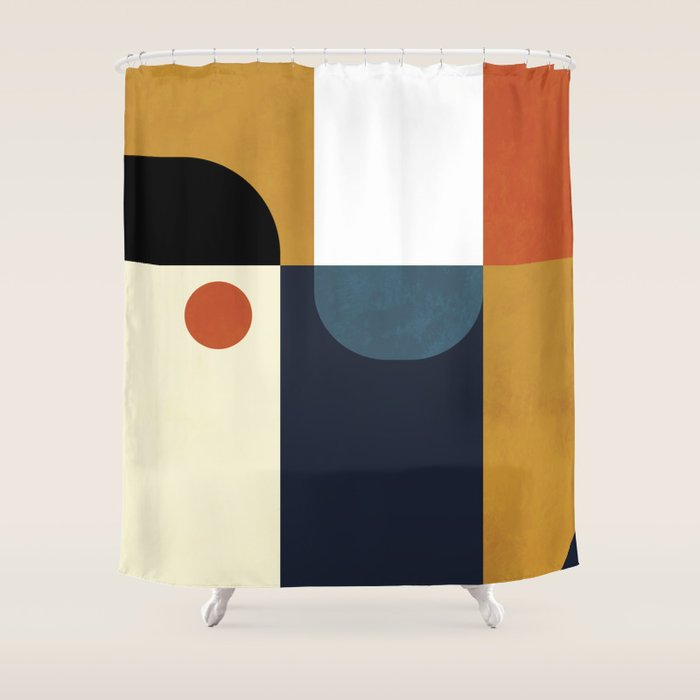 Mid Century Abstract Shapes Fall Winter 4 Shower Curtain