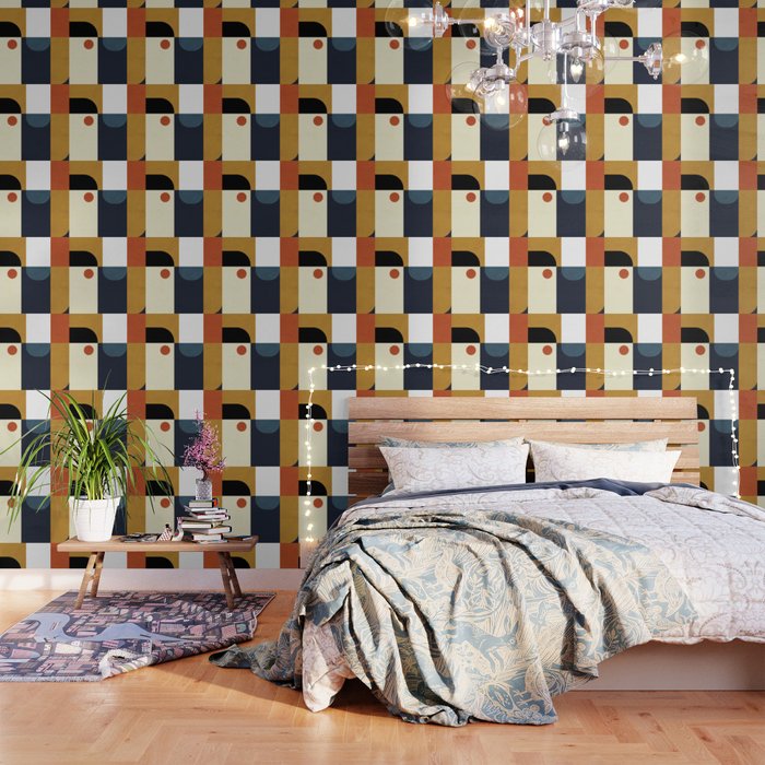 Mid Century Abstract Shapes Fall Winter 4 Wallpaper
