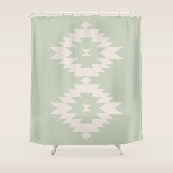 Southwestern Minimalism - Neutral Sage Green Shower Curtain