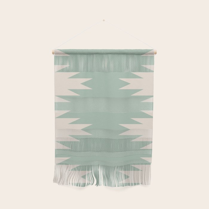Geometric Southwestern Minimalism - Neutral Sage Green Wall Hanging