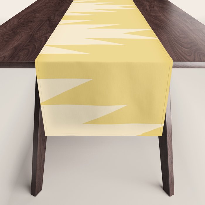 Geometric Southwestern Minimalism - Bright Golden Yellow Table Runner