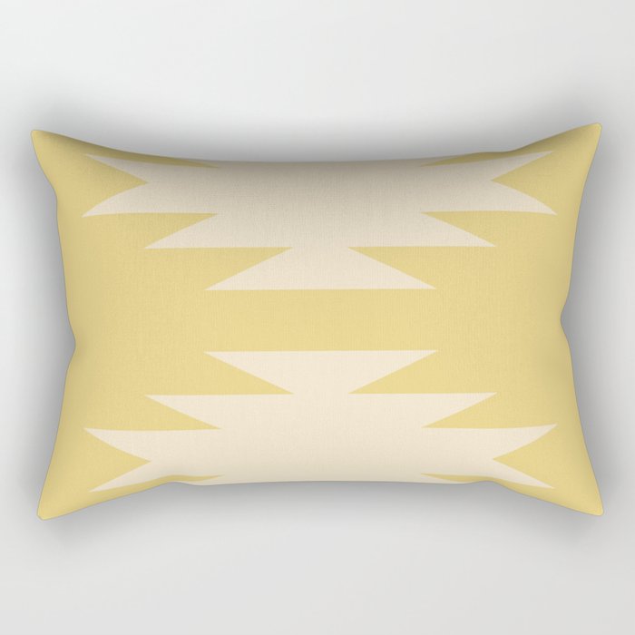 Geometric Southwestern Minimalism - Bright Golden Yellow Rectangular Pillow