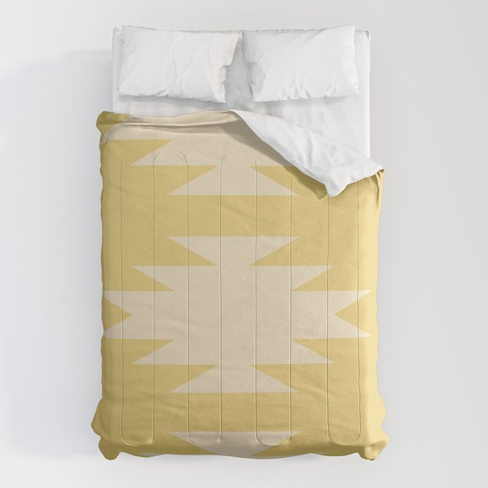 Geometric Southwestern Minimalism - Bright Golden Yellow Comforter