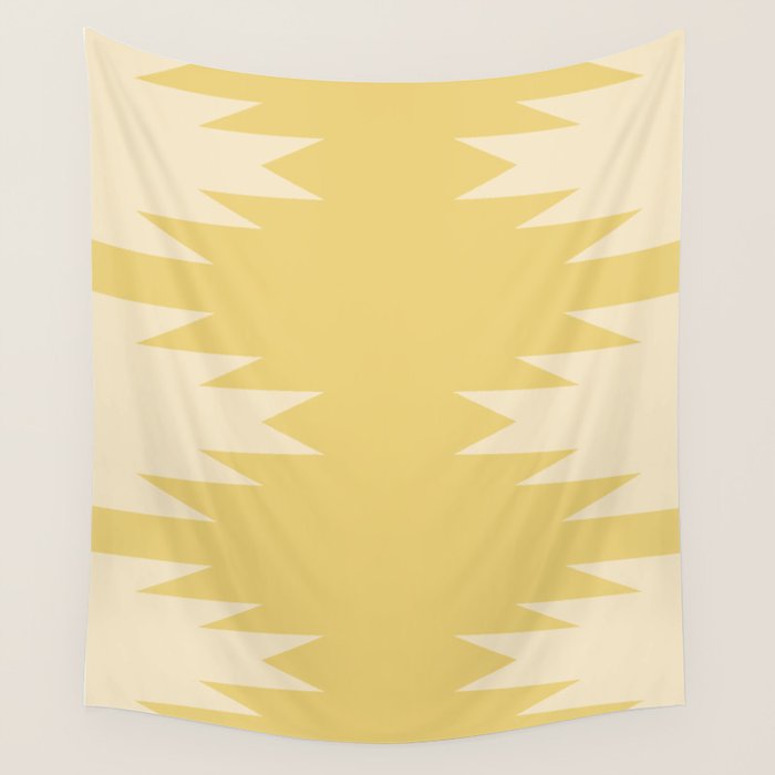 Geometric Southwestern Minimalism - Bright Golden Yellow Wall Tapestry
