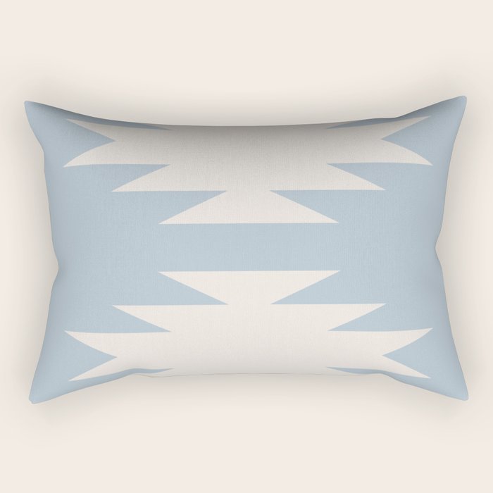 Geometric Southwestern Minimalism - Soft Sky Blue Rectangular Pillow