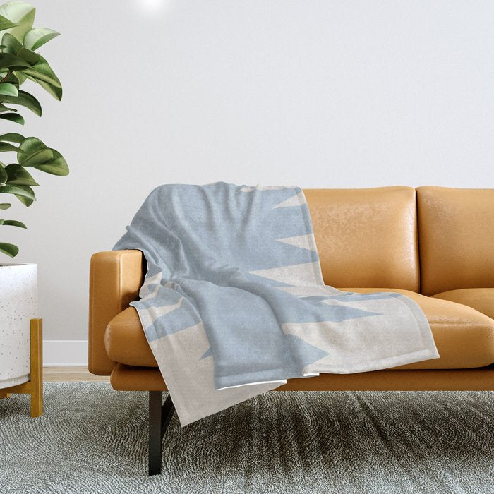 Geometric Southwestern Minimalism - Soft Sky Blue Throw Blanket