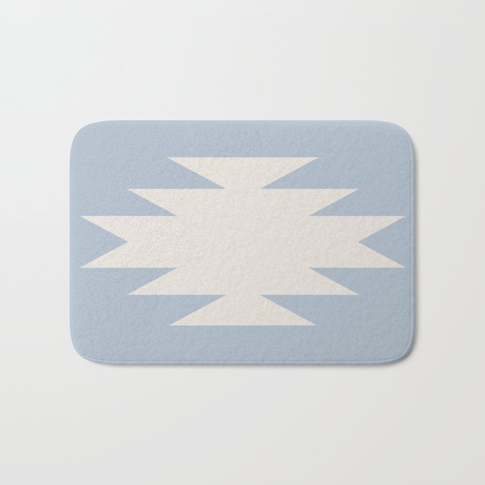 Geometric Southwestern Minimalism - Soft Sky Blue Bath Mat