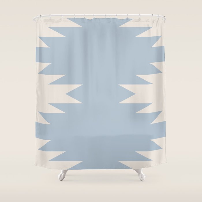 Geometric Southwestern Minimalism - Soft Sky Blue Shower Curtain