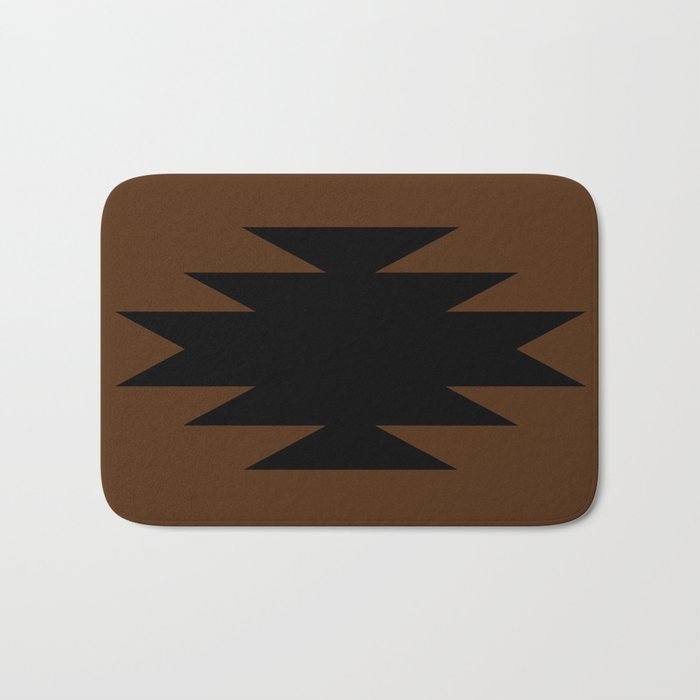 Geometric Southwestern Minimalism - Earthy Burnt Orange Bath Mat