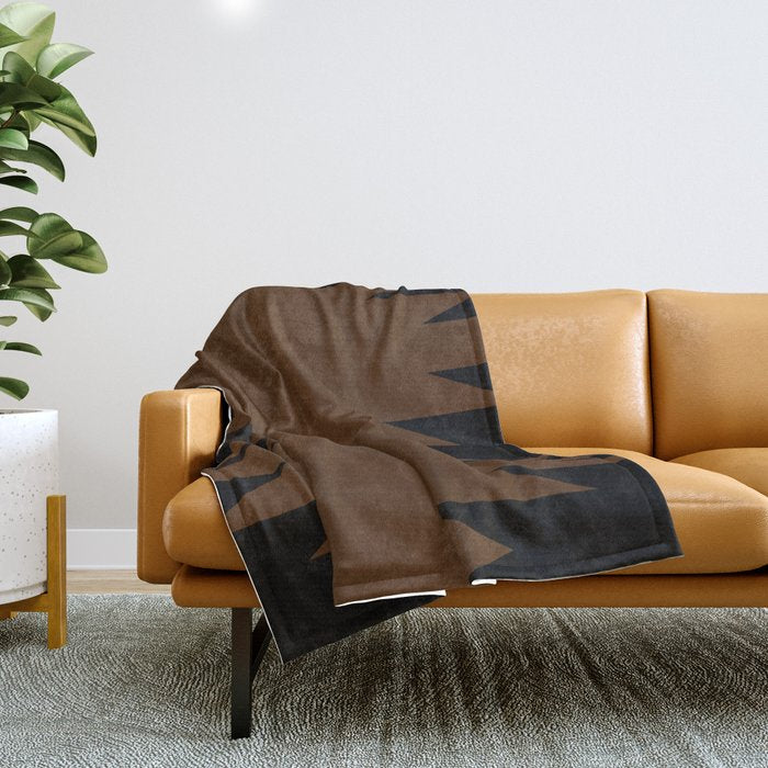 Geometric Southwestern Minimalism - Earthy Burnt Orange Throw Blanket