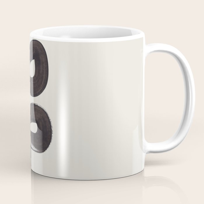 Black & White Minimalist Abstract Shapes Patterns Black Ink Painting Coffee Mug