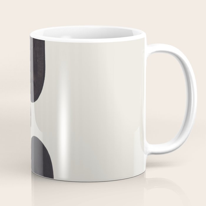 Black & White Minimalist Abstract Shapes Patterns Black Ink Painting Coffee Mug