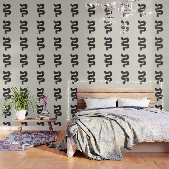 Black & White Minimalist Abstract Shapes Patterns Black Ink Painting Wallpaper