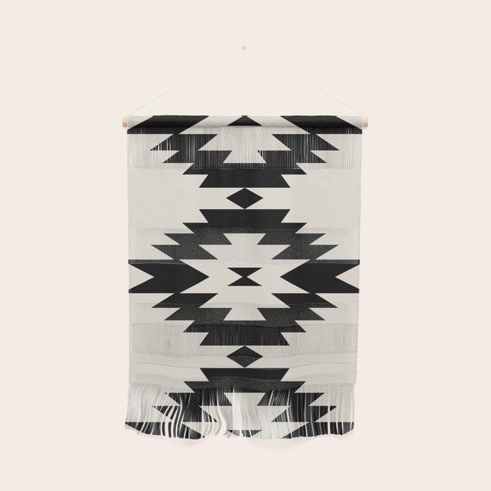 Southwestern Minimalism - Black Neutral Beige Wall Hanging