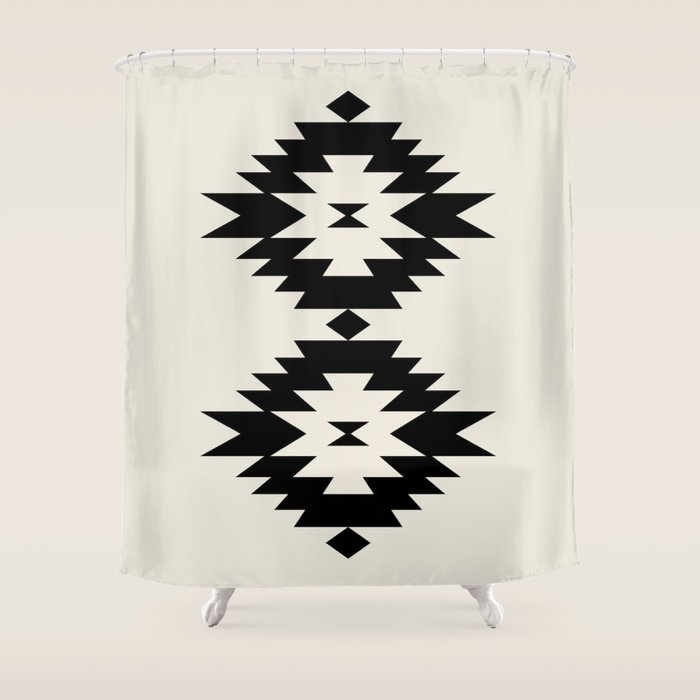 Southwestern Minimalism - Black Neutral Beige Shower Curtain