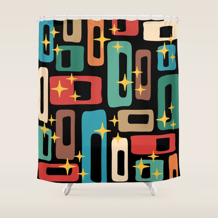 Retro Mid Century Modern Abstract Pattern 223 Shower Curtain