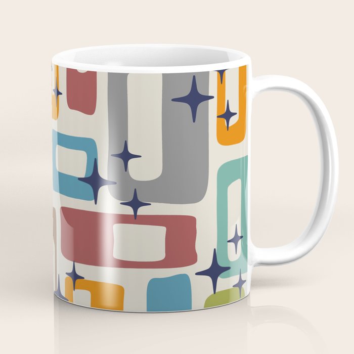 Retro Mid Century Modern Abstract Pattern 224 Atomic Googie Coffee Mug