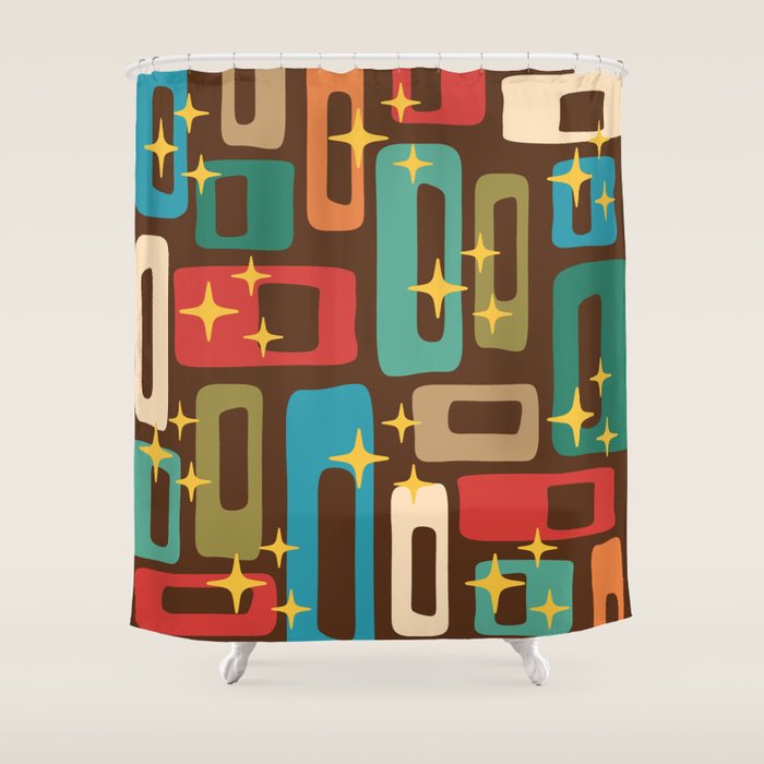 Retro Mid Century Modern Abstract Pattern 222 Shower Curtain
