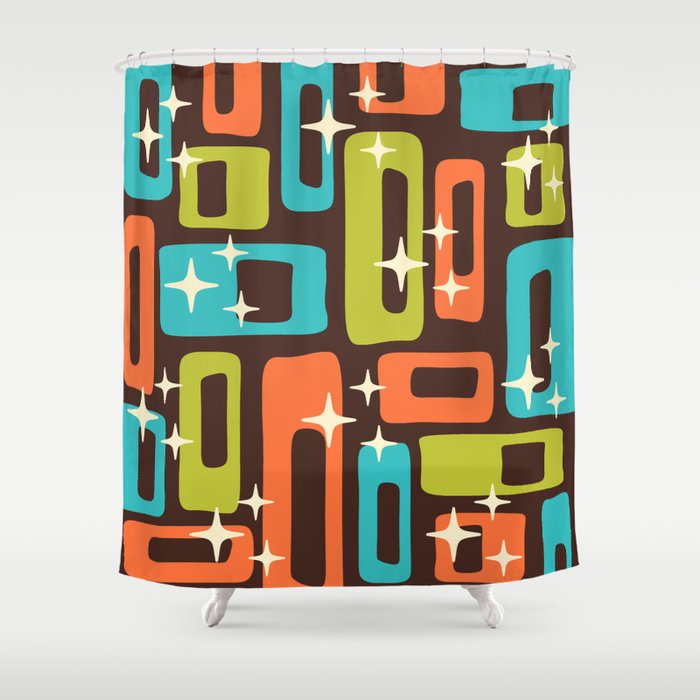 Retro Mid Century Modern Abstract Pattern 632 Shower Curtain