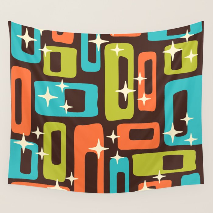 Retro Mid Century Modern Abstract Pattern 632 Wall Tapestry